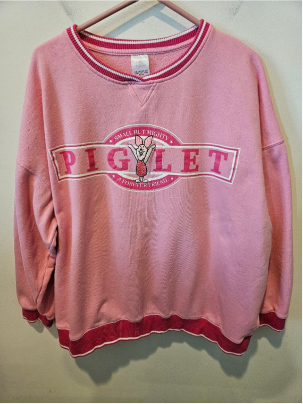 Women's Disney Piglet Sweatshirt XL Pink White